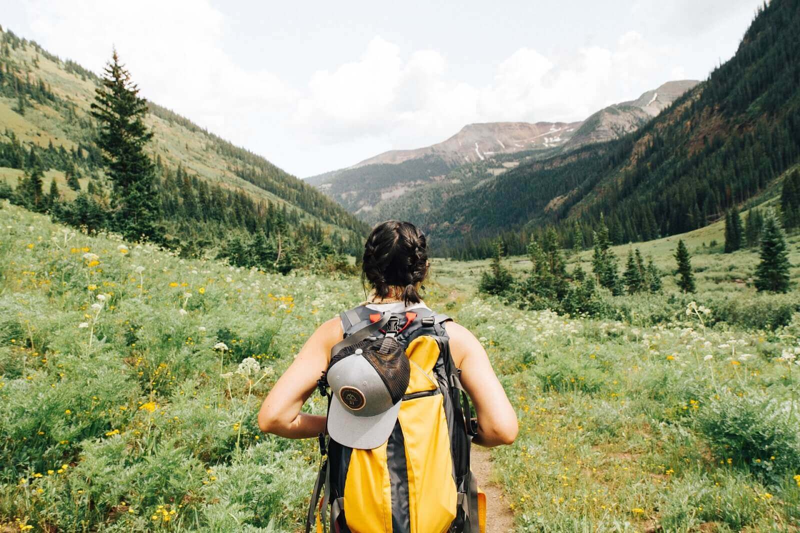 female hiker with backpack