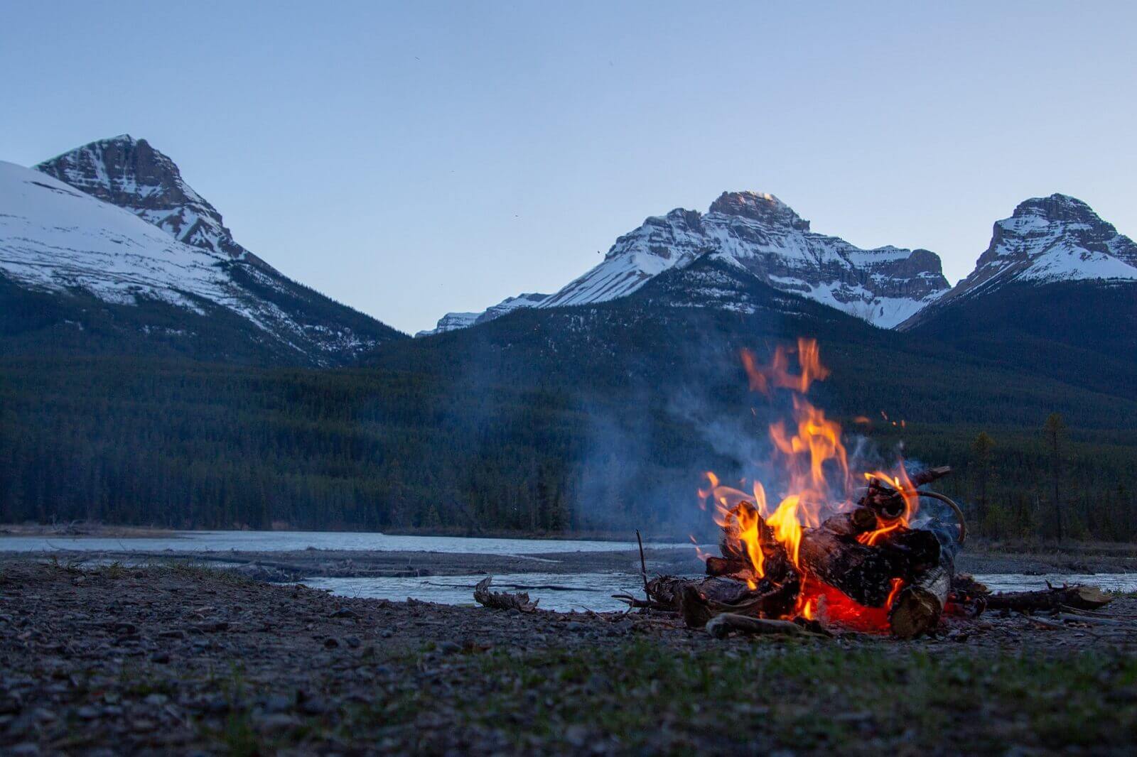 campfire in british columbia campground